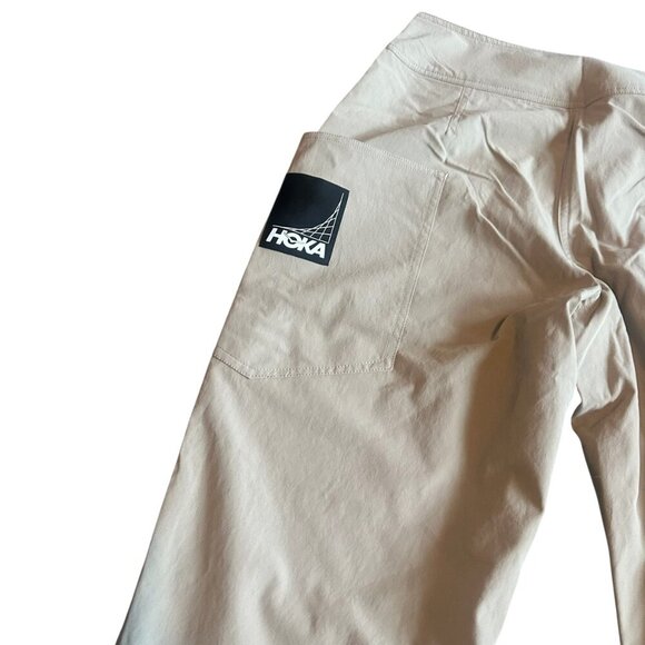 Hoka One One Transport Pants Khaki Fold Over Classic Casual Size Small Women NWT - Picture 10 of 15
